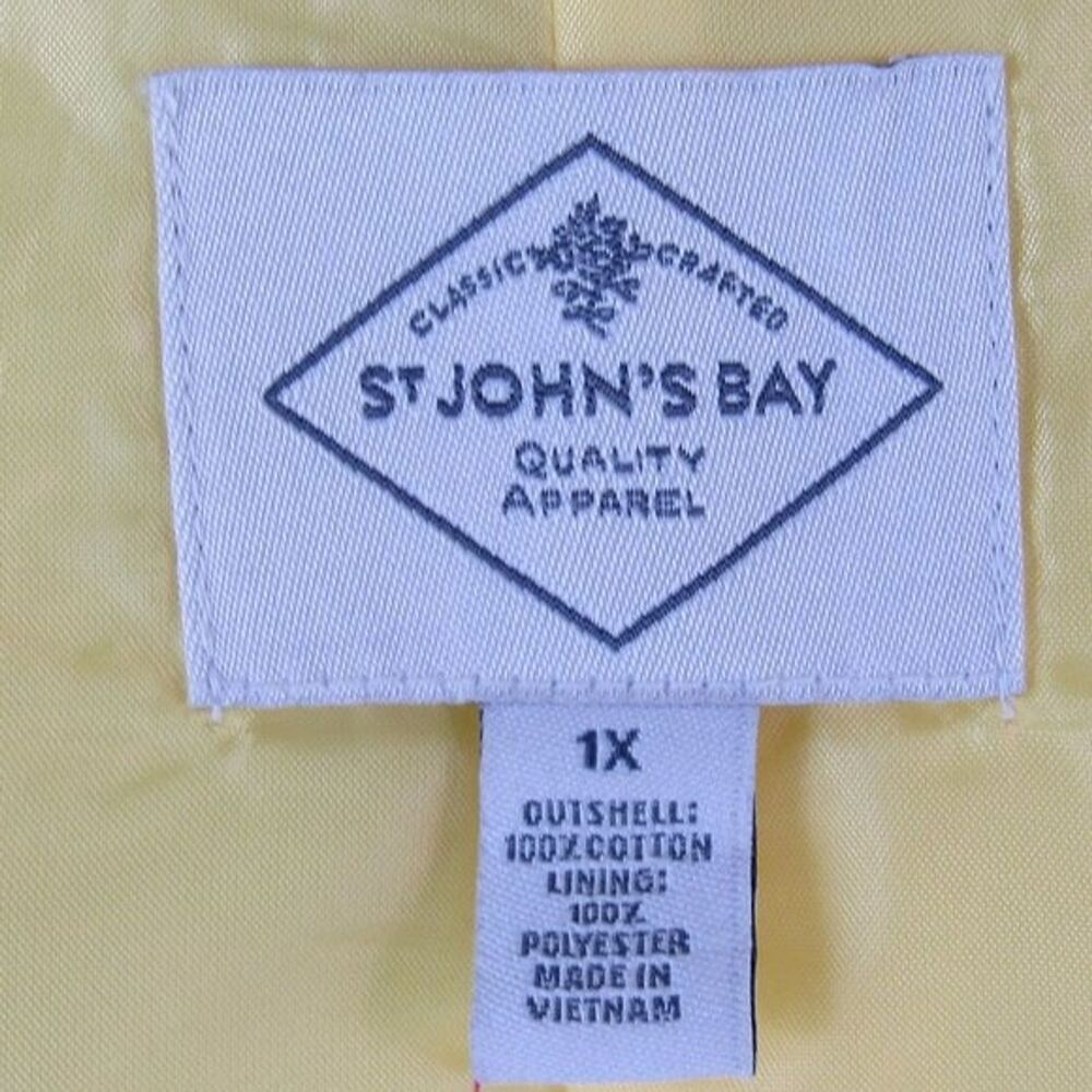 St. Johns Bay Women's 1X Plus Canary Yellow Utility Jacket Lightweight Spring - Picture 4 of 12